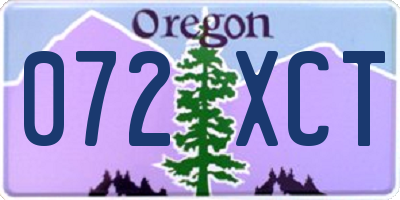 OR license plate 072XCT