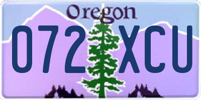 OR license plate 072XCU