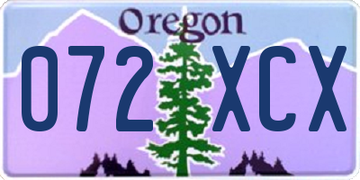 OR license plate 072XCX