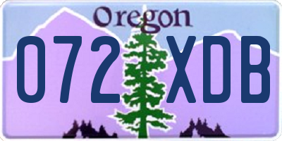 OR license plate 072XDB