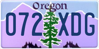 OR license plate 072XDG