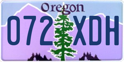 OR license plate 072XDH