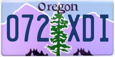 OR license plate 072XDI