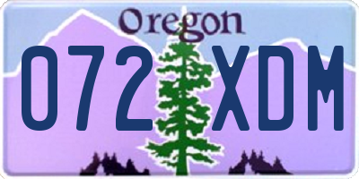 OR license plate 072XDM