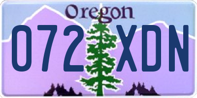 OR license plate 072XDN