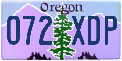 OR license plate 072XDP