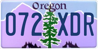 OR license plate 072XDR