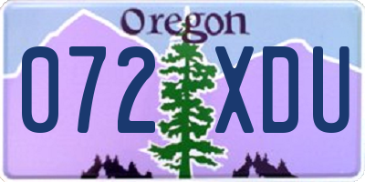 OR license plate 072XDU
