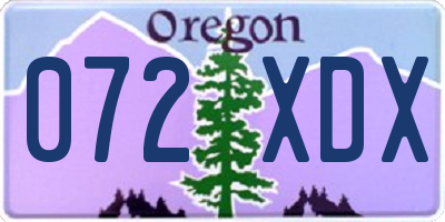 OR license plate 072XDX