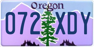OR license plate 072XDY