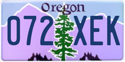 OR license plate 072XEK