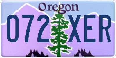 OR license plate 072XER