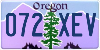 OR license plate 072XEV