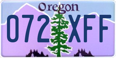 OR license plate 072XFF