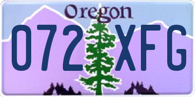 OR license plate 072XFG