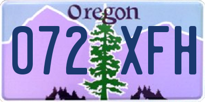 OR license plate 072XFH