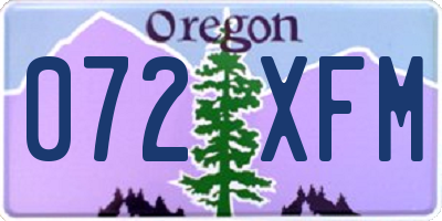 OR license plate 072XFM