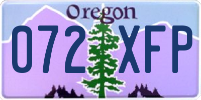 OR license plate 072XFP