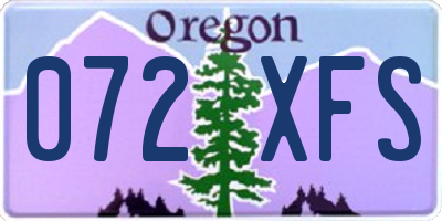 OR license plate 072XFS