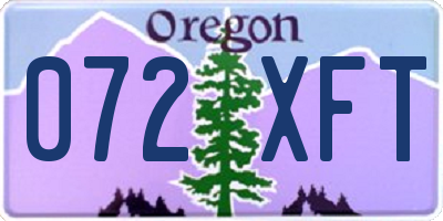 OR license plate 072XFT