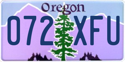 OR license plate 072XFU