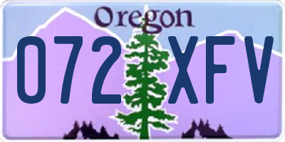 OR license plate 072XFV