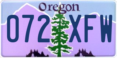 OR license plate 072XFW
