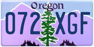 OR license plate 072XGF