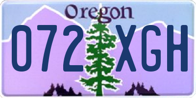 OR license plate 072XGH