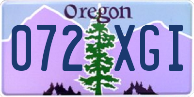 OR license plate 072XGI