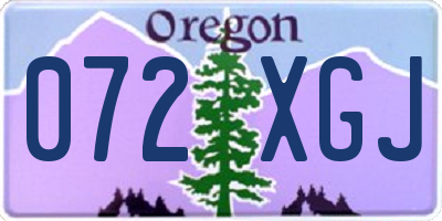 OR license plate 072XGJ