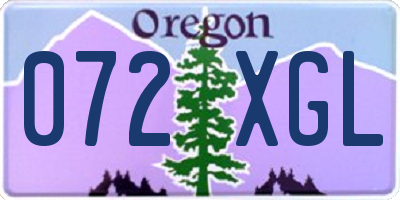 OR license plate 072XGL
