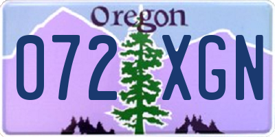 OR license plate 072XGN