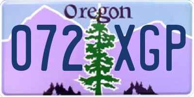 OR license plate 072XGP