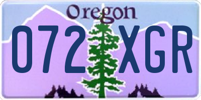 OR license plate 072XGR