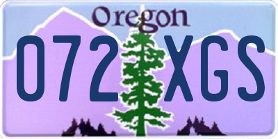 OR license plate 072XGS