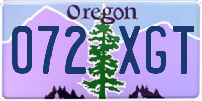 OR license plate 072XGT
