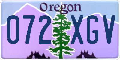 OR license plate 072XGV