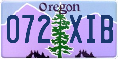 OR license plate 072XIB