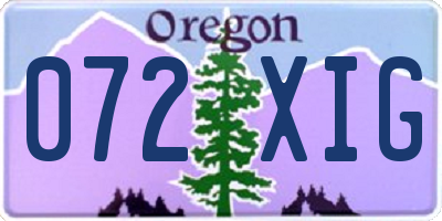 OR license plate 072XIG