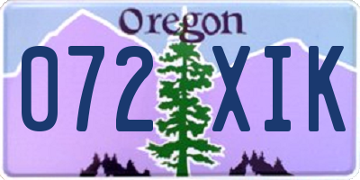 OR license plate 072XIK