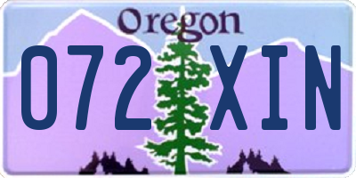 OR license plate 072XIN