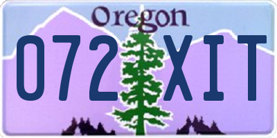 OR license plate 072XIT