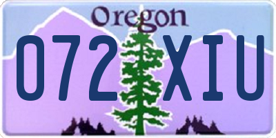 OR license plate 072XIU