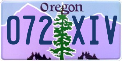 OR license plate 072XIV