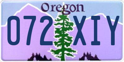 OR license plate 072XIY