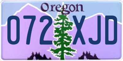 OR license plate 072XJD