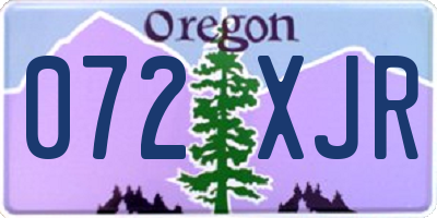 OR license plate 072XJR