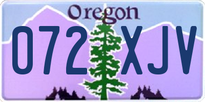 OR license plate 072XJV