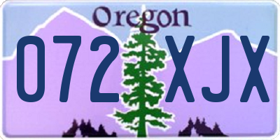 OR license plate 072XJX